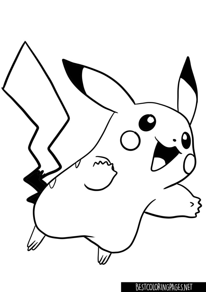 Happy Pikachu Coloring Page