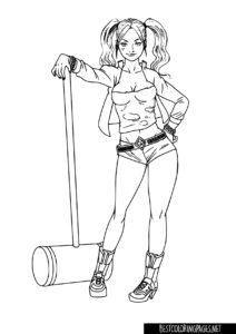 Harley Quinn Fortnite coloring pages for print