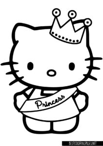Hello Kitty Coloring Page - princess Kitty.