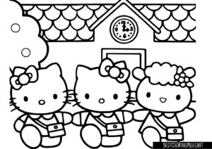 Hello Kitty free colouring page
