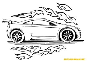 Hot Wheels car colouring pages