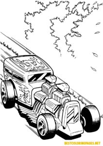 Hot Wheels printable colouring pages