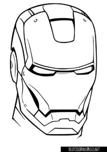 Iron Man helmet coloring page