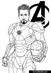 Ironman colouring page