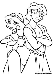 Princess coloring pages. Jasmine Coloring pages