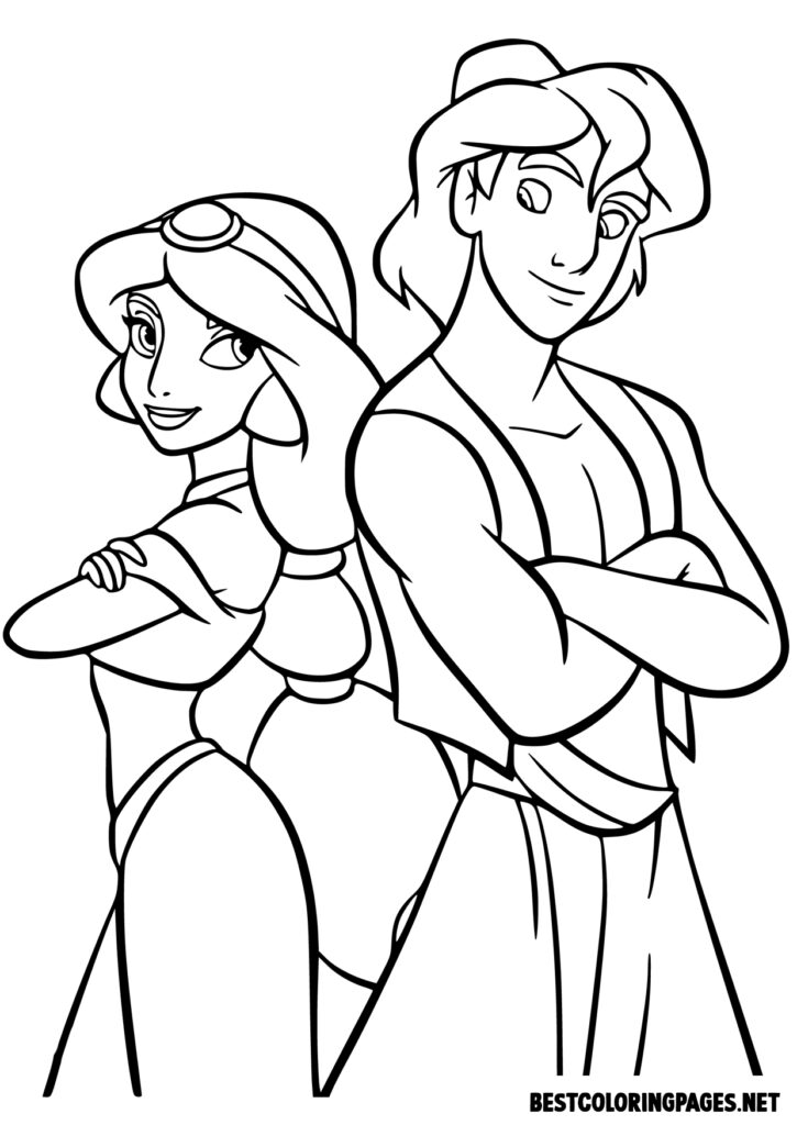 Princess coloring pages. Jasmine Coloring pages