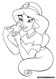 Princess coloring pages. Jasmine the Princess