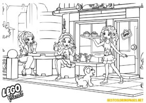Lego Friends Cafe Coloring page