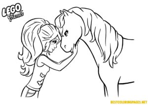 Lego Friends Mia with horse coloring pages