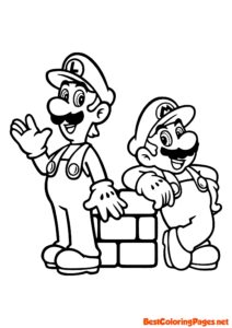 Luigi and Mario Colouring