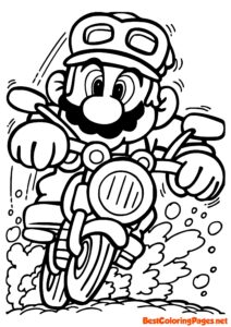 Mario Bike Coloring Pages