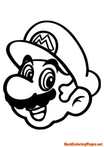 Mario Face Coloring Page