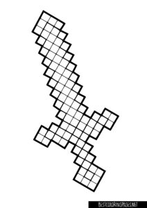 Minecraft Sword Coloring pages