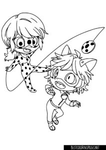 Ladybug and Cat Noir Coloring Pages Printable for Free Download