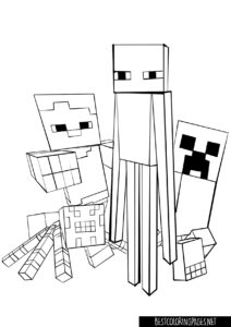Mob Minecraft Coloring Page