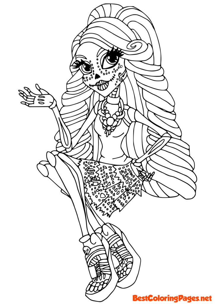 Monster High Skelita Calaveras printable coloring page
