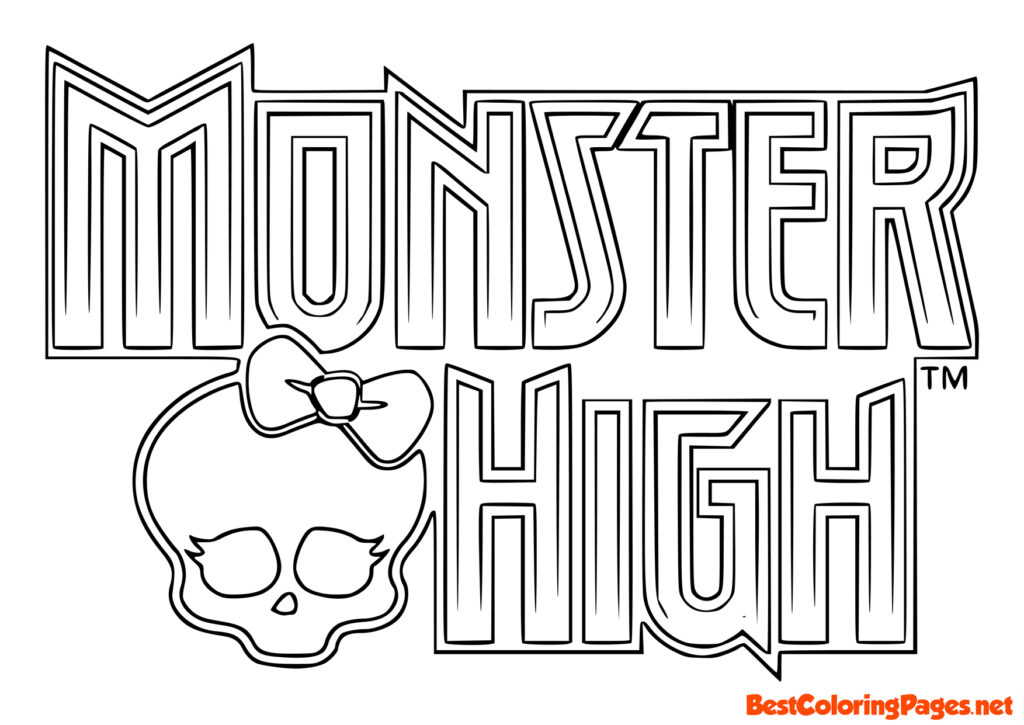Monster High logo colouring page