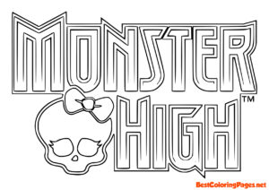 Monster High logo colouring page