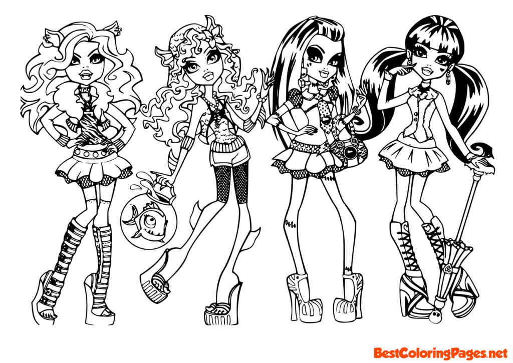Monster High printable colouring pages