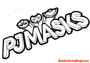 PJ MASKS logo coloring pages
