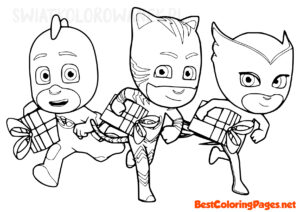 PJ Masks characters coloring page