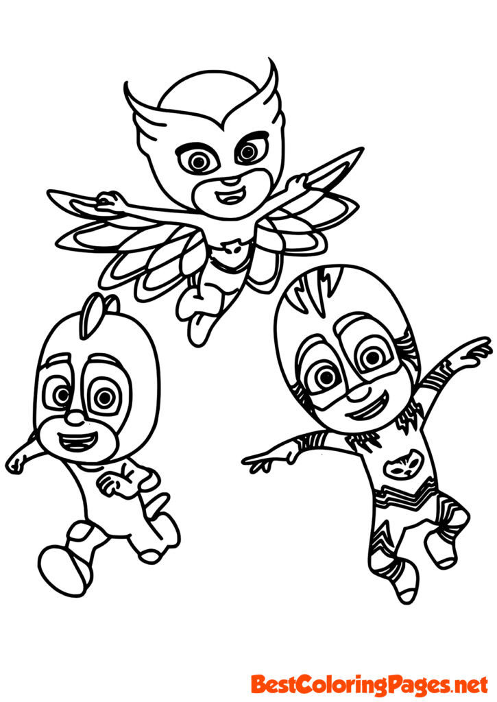 PJ Masks colouring pages