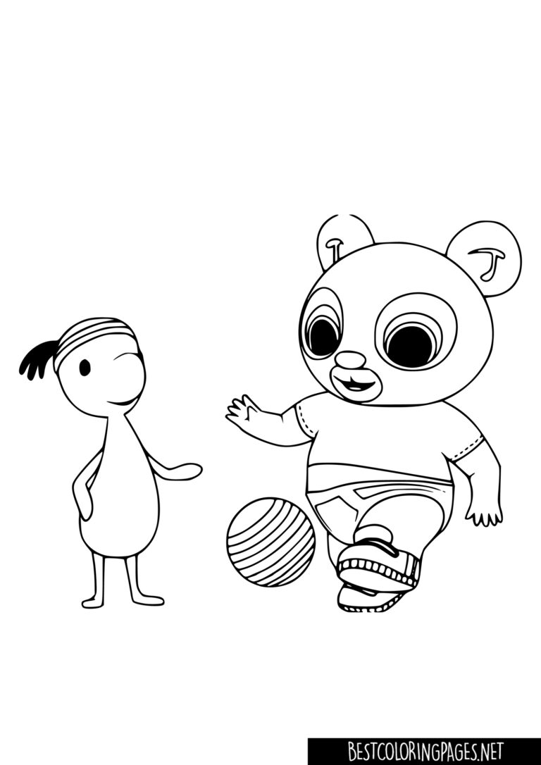 Panda and Padget printable coloring page