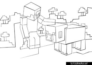 Piggy Minecraft Coloring Page