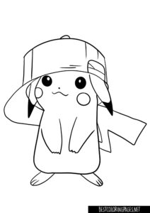 Pikachu cute coloring pages