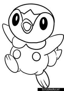 Piplup free printable coloring page