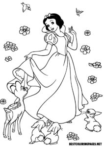 Princesses coloring pages. Princess Snow White