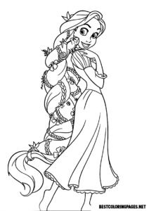 Princesses coloring pages. Princess Tangled coloring pages