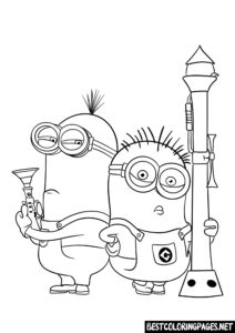 Printable Minions coloring page