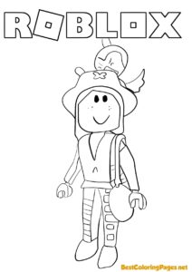 Roblox character coloring page for kids