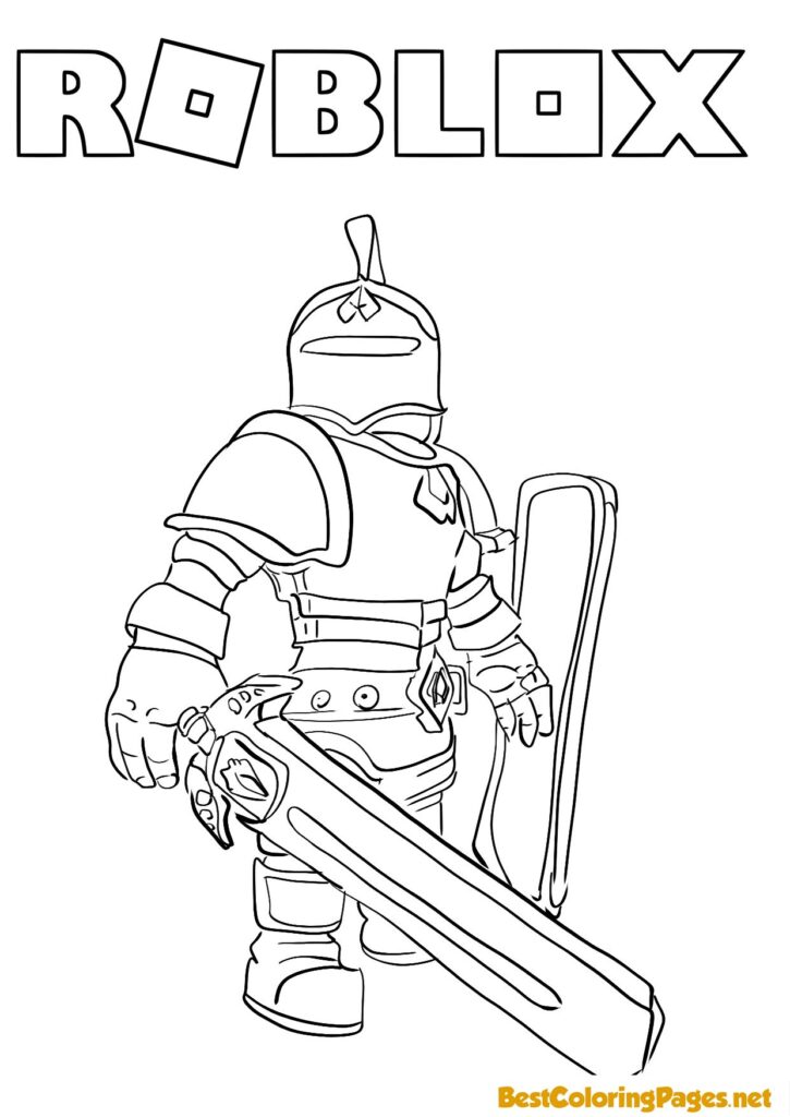 Roblox character knight - Free printable coloring pages