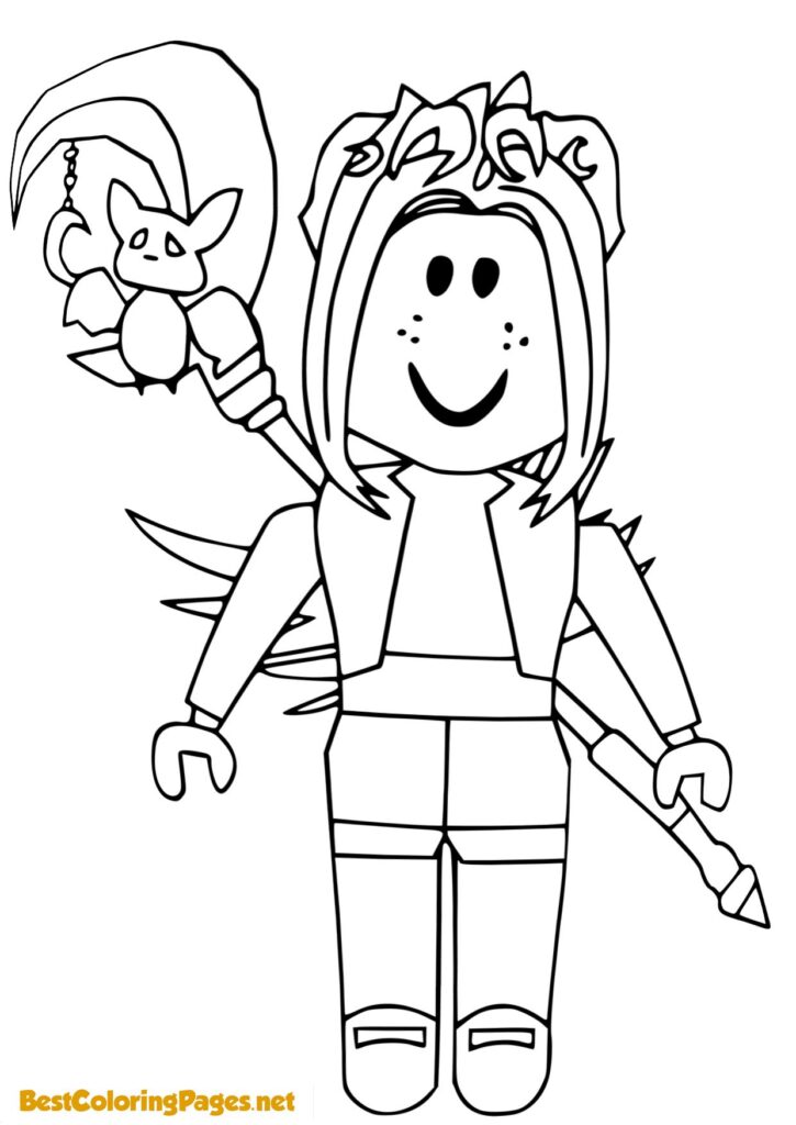 Roblox girl character free printable coloring page