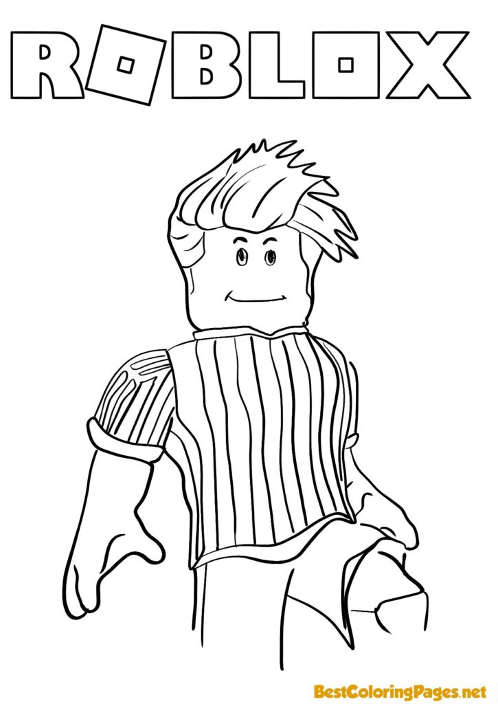 Roblox player character coloring page