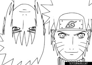Sasuke and Naruto Naruto Coloring Pages