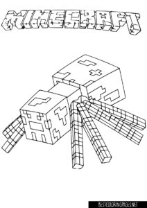 Spider Minecraft Coloring Page
