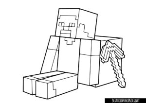 Steve Minecraft Colouring Page