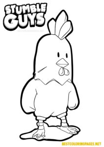 Stumble Guys Chicken Coloring Page