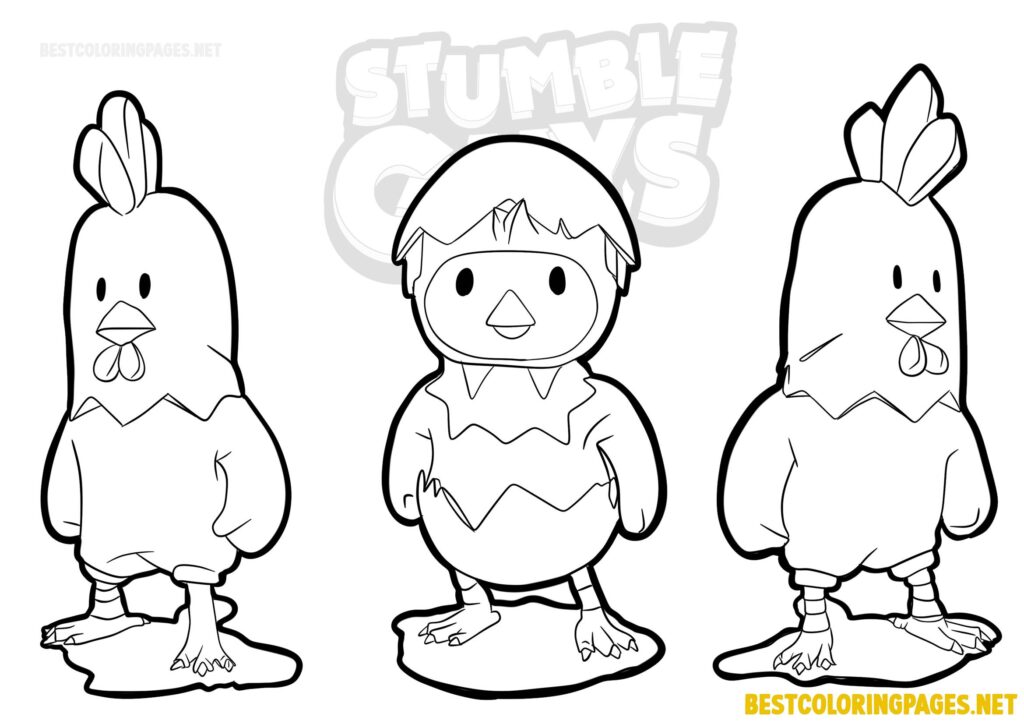 Stumble Guys Chickens coloring pages
