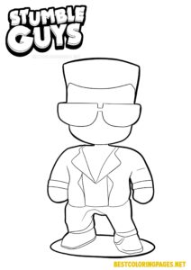 Stumble Guys Disco Daryl Colouring Page