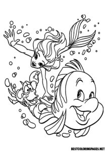 The Little Memaid Colouring Sheets