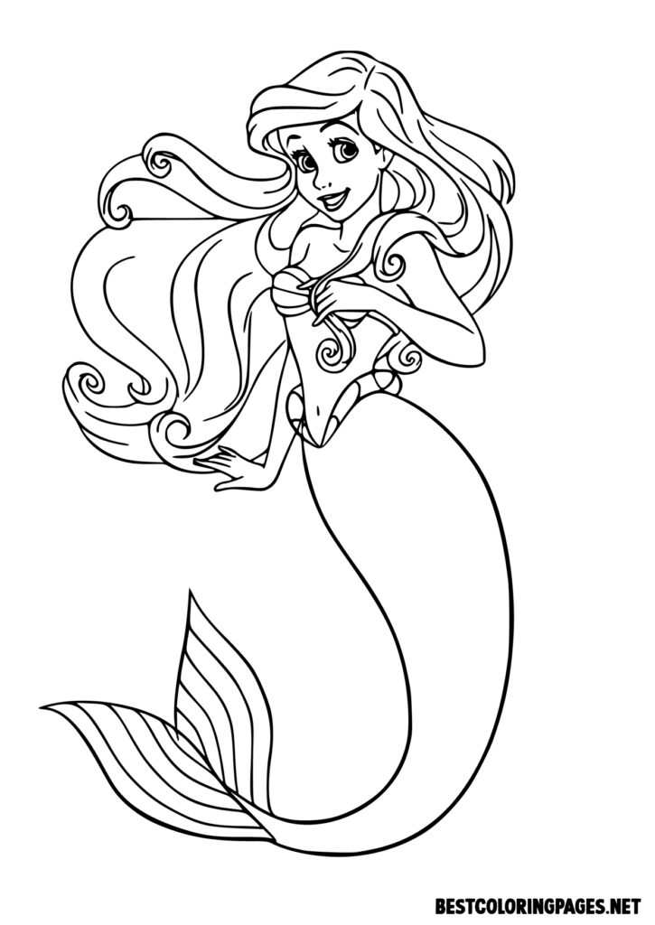 Princesses coloring pages. The Little Mermaid coloring pages