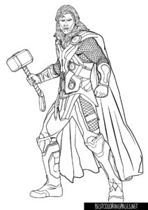 Thor Avengers coloring pages for kids