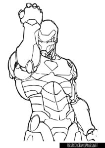 Free printable coloring page for kids Iron Man