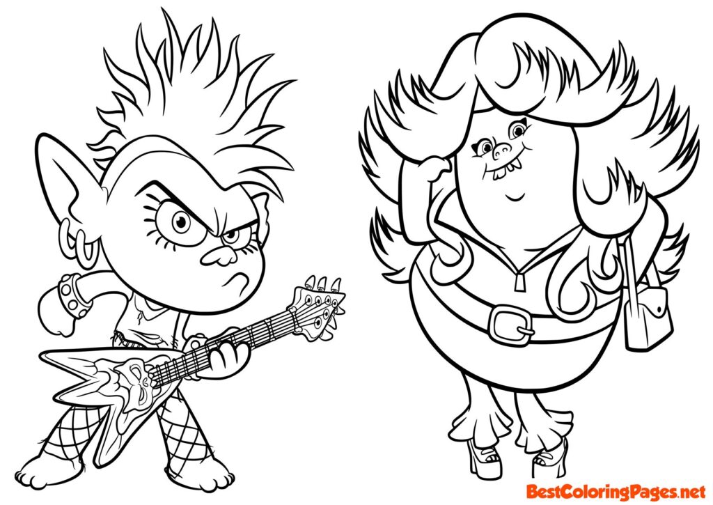 Trolls 2 coloring pages printable