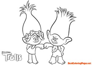 Trolls Poppy and Branch free printable coloring pages