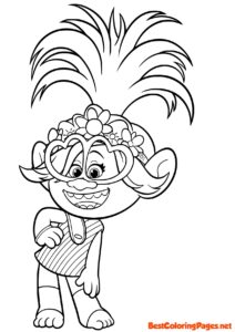 Trolls coloring pages - Quenn Poppy